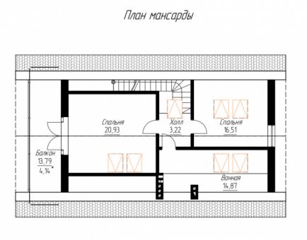 Уютный экономный дом с мансардой